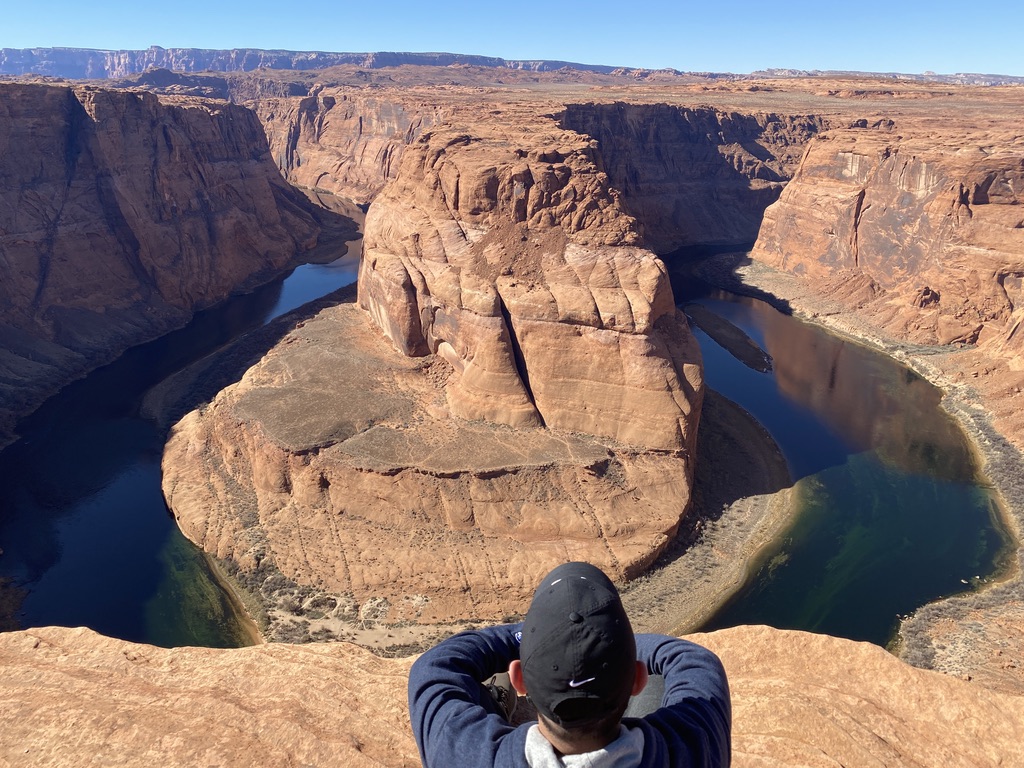 The curvature of the Colorado River.